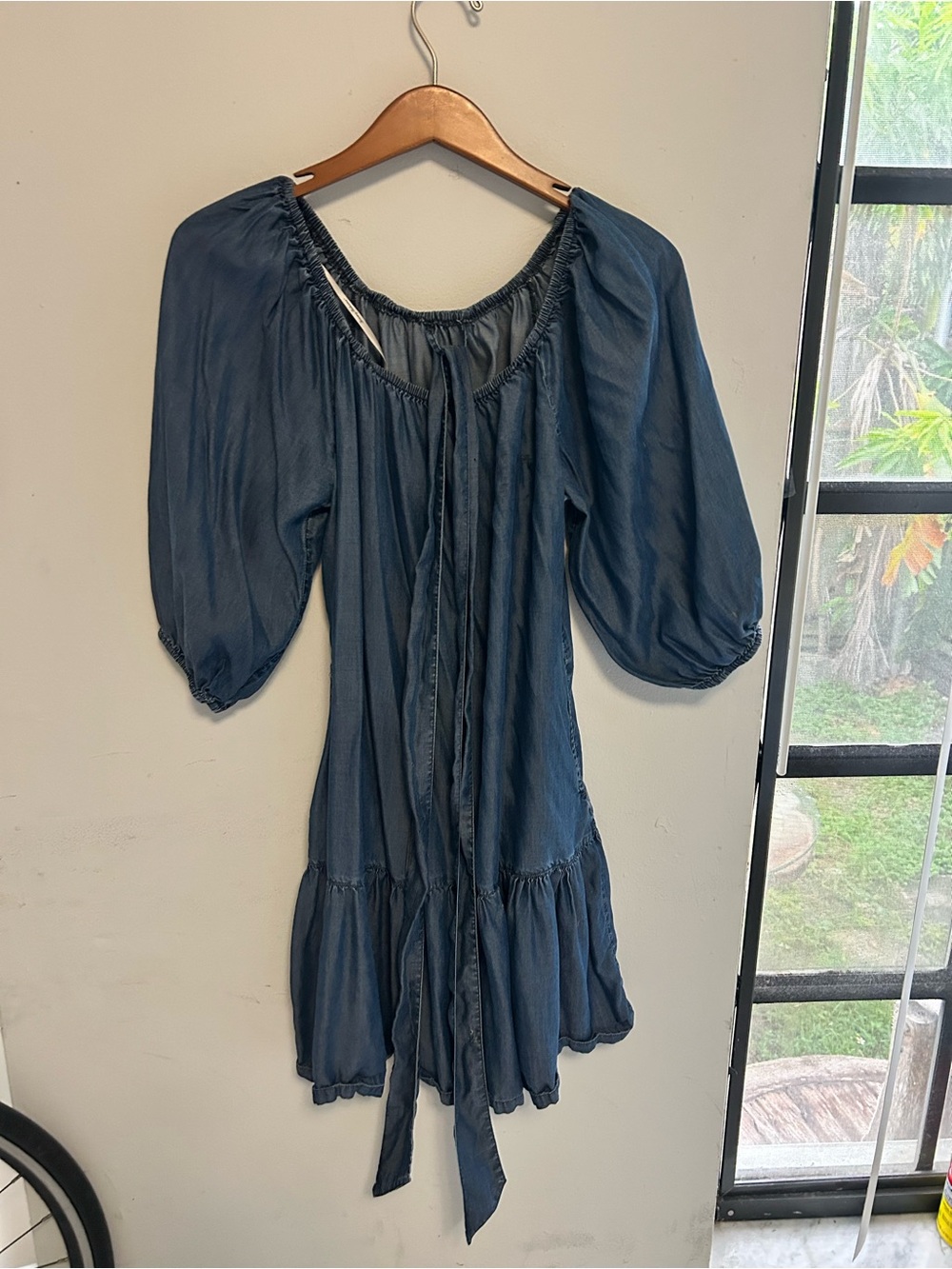 Tommy Bahama Indigo Peasant Tunic Dress with Tie
